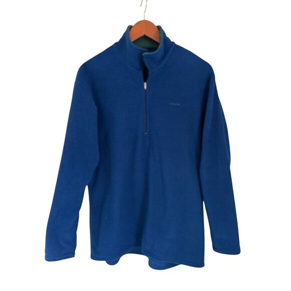 Patagonia Mens Blue Synchilla Fleece Quarter-Zip Pullover Jacket Size Large - Picture 1 of 8